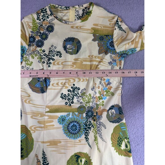 Vintage S-M Alice Of California Long Sleeve Yellow Floral Maxi Hippie‎ Dress 60s - Picture 10 of 14